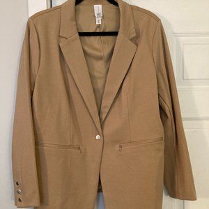 Khaki Marla WynneLayers 360 Stretch Blazer XL NWOT
